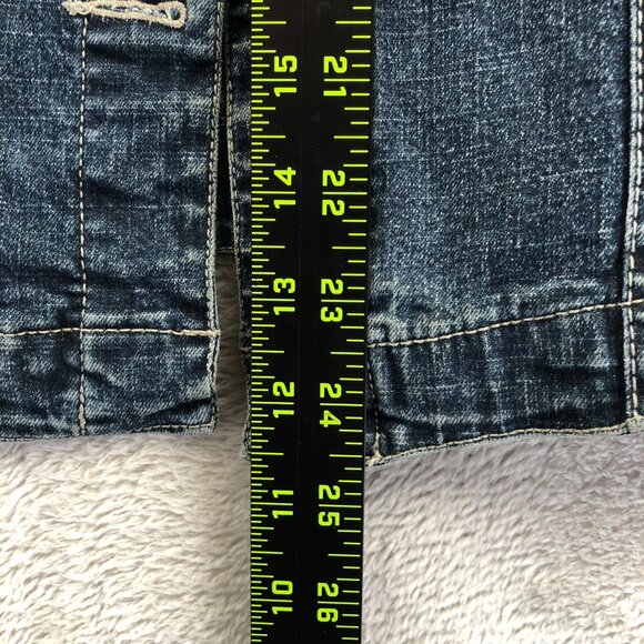 Metrostyle Womens Jean Jackeet Size 14 Collared Button Up Blue Denim Jacket Y2K - Picture 6 of 16